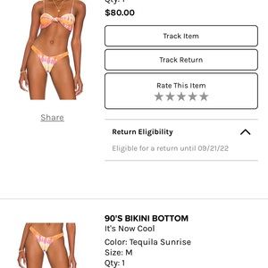 It’s now cool -knot bandeau bikini top and 90s bikini bottom